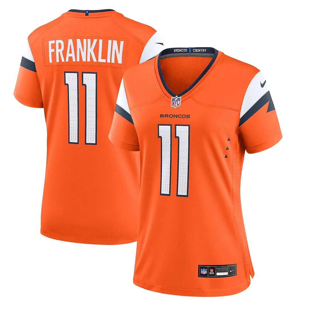 Zennovawear Troy Franklin Denver Broncos Women's Team Game Jersey - Orange