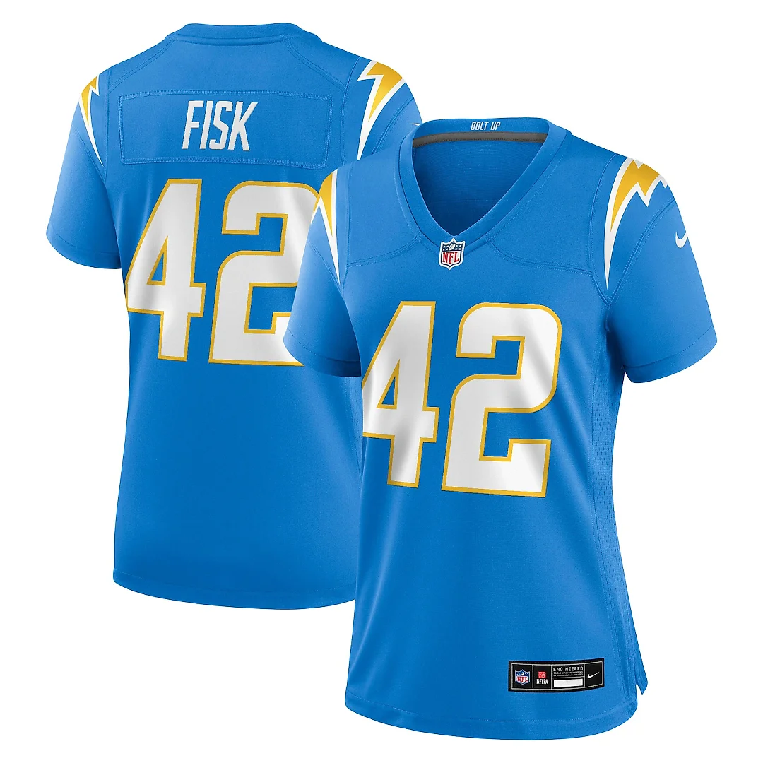 Zennovawear Tucker Fisk Los Angeles Chargers Women's Team Game Jersey - Powder Blue