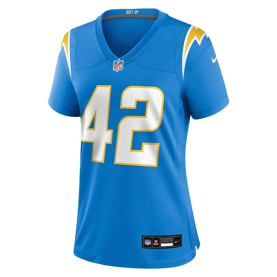 Zennovawear Tucker Fisk Los Angeles Chargers Women's Team Game Jersey - Powder Blue