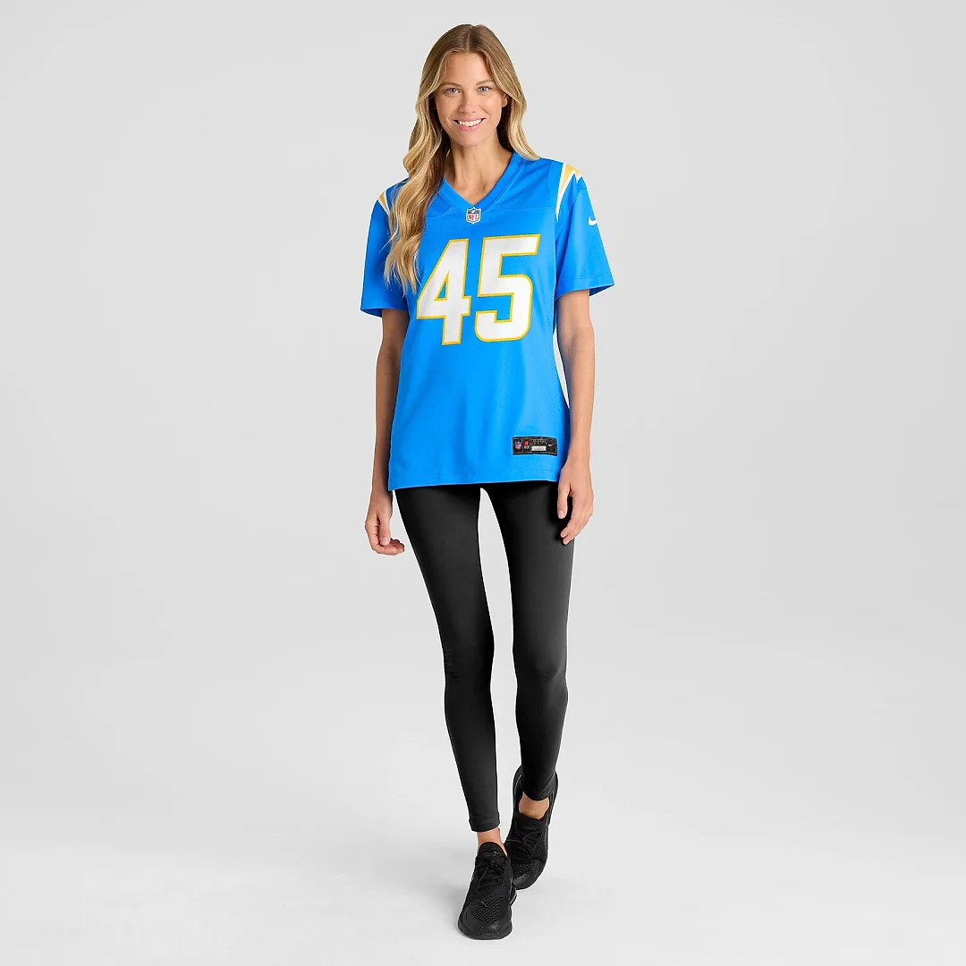 Zennovawear Tuli Tuipulotu Los Angeles Chargers Women's Team Game Jersey - Powder Blue