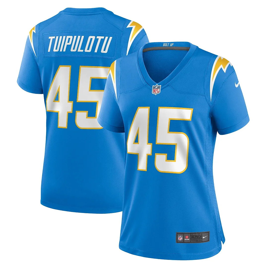 Zennovawear Tuli Tuipulotu Los Angeles Chargers Women's Team Game Jersey - Powder Blue