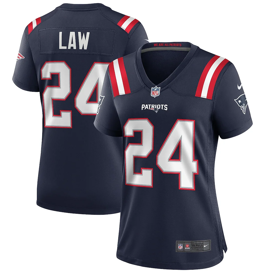 Zennovawear Ty Law New England Patriots Women's Game Retired Player Jersey - Navy