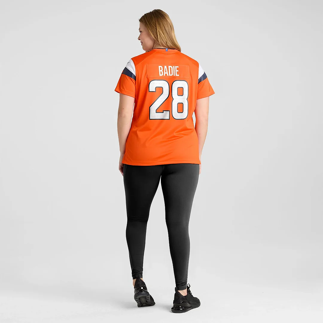 Zennovawear Tyler Badie Denver Broncos Women's Team Game Jersey - Orange