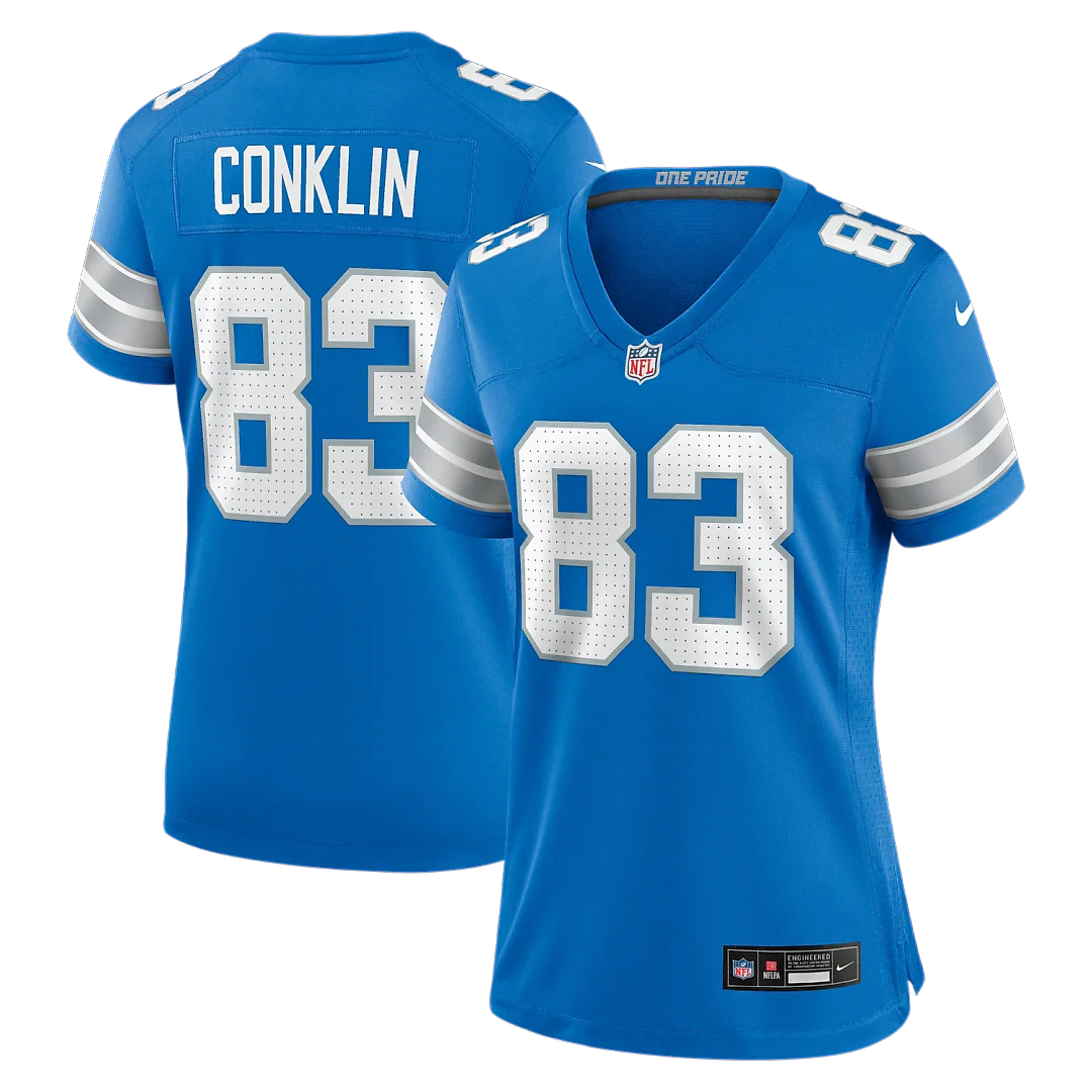 Zennovawear Tyler Conklin Detroit Lions Women's Team Game Jersey - Blue
