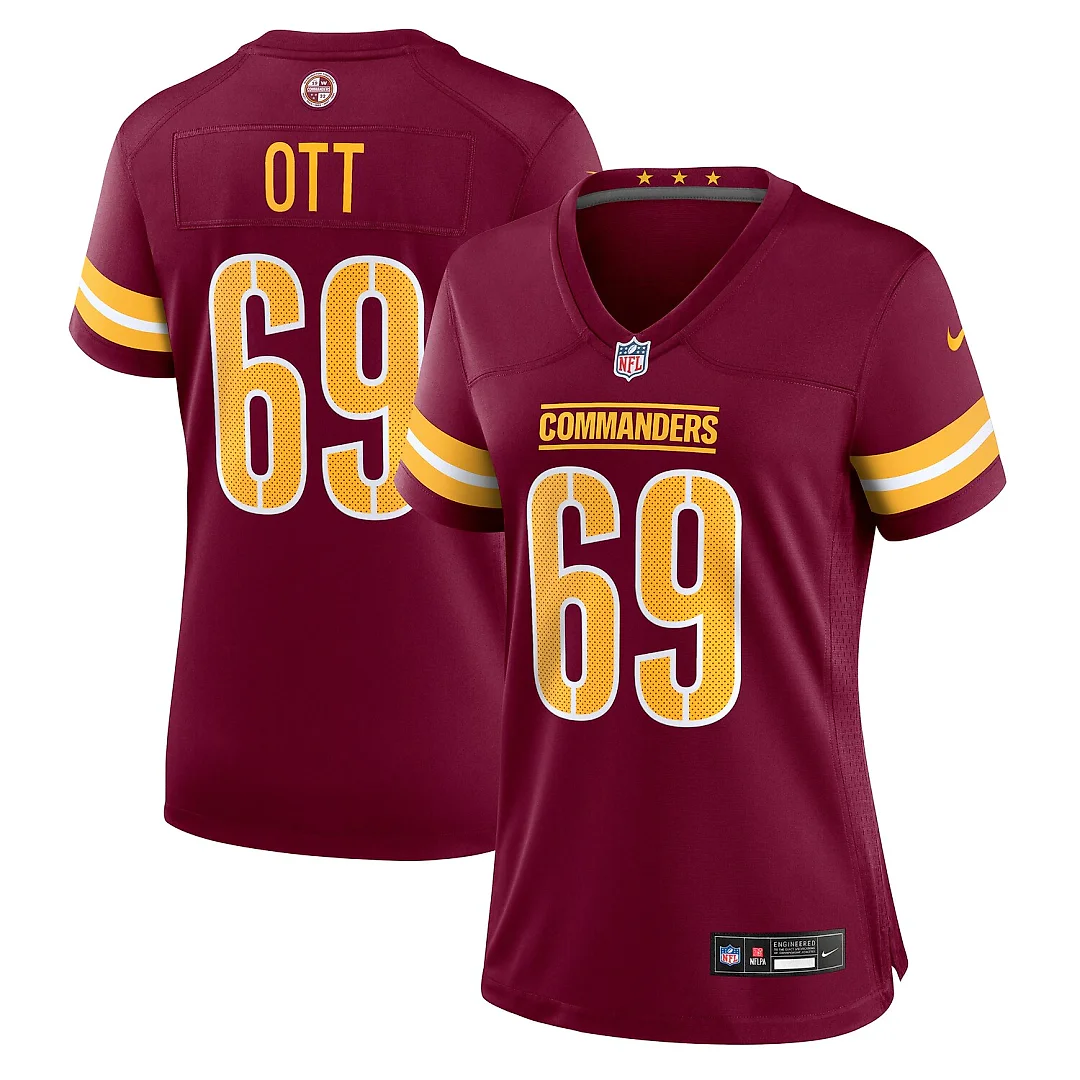 Zennovawear Tyler Ott Washington Commanders Women's Team Game Jersey - Burgundy