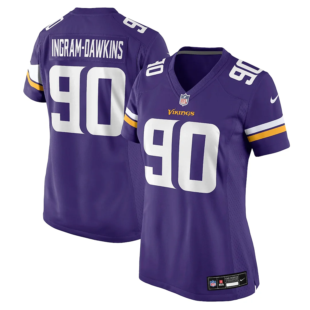 Zennovawear Tyrion Ingram-Dawkins Minnesota Vikings Women's Team Game Jersey - Purple
