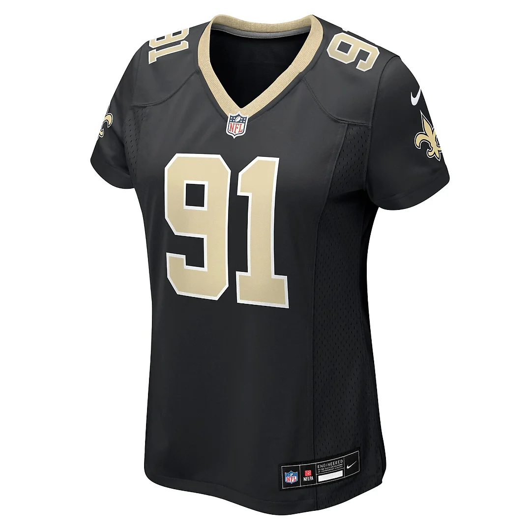 Zennovawear Vernon Broughton New Orleans Saints Women's Team Game Jersey - Black