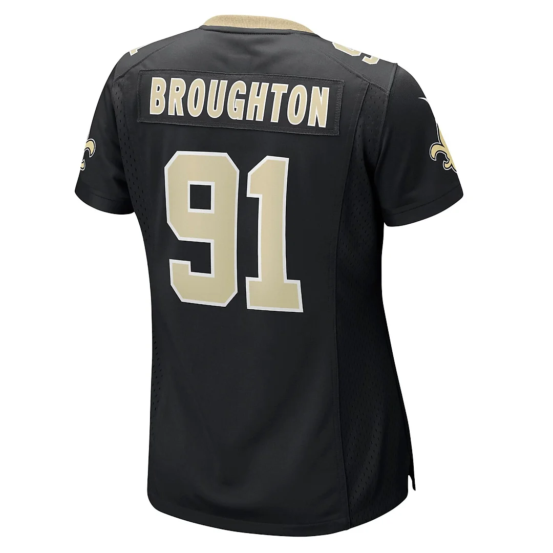 Zennovawear Vernon Broughton New Orleans Saints Women's Team Game Jersey - Black