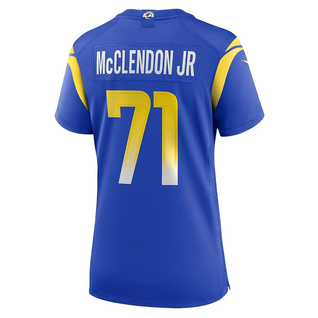 Zennovawear Warren McClendon Jr. Los Angeles Rams Women's Team Game Jersey - Royal