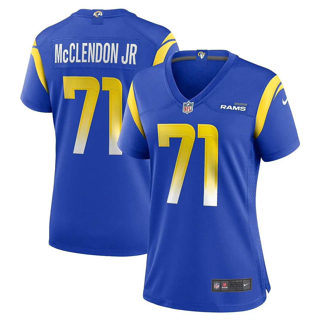 Zennovawear Warren McClendon Jr. Los Angeles Rams Women's Team Game Jersey - Royal