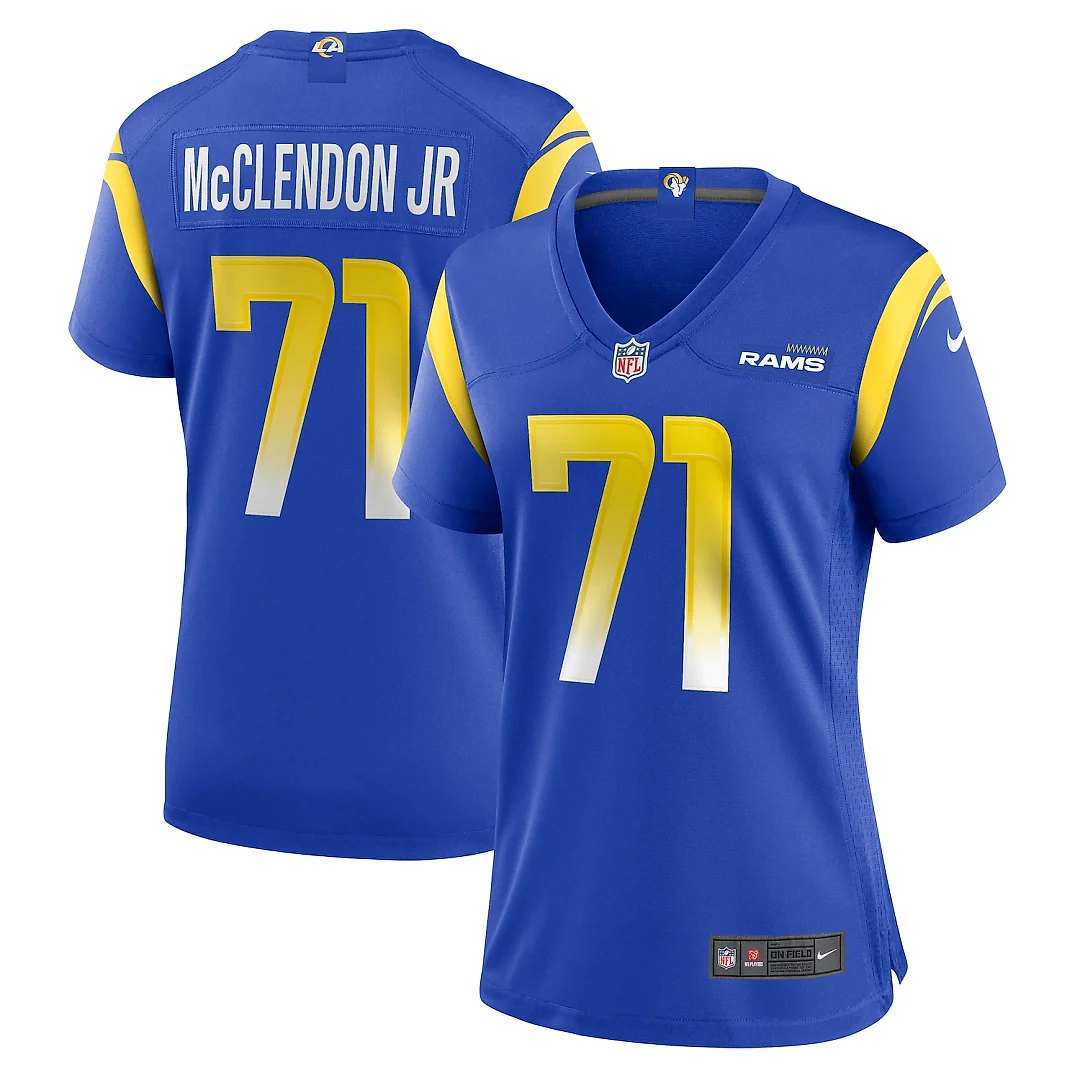 Zennovawear Warren McClendon Jr. Los Angeles Rams Women's Team Game Jersey - Royal