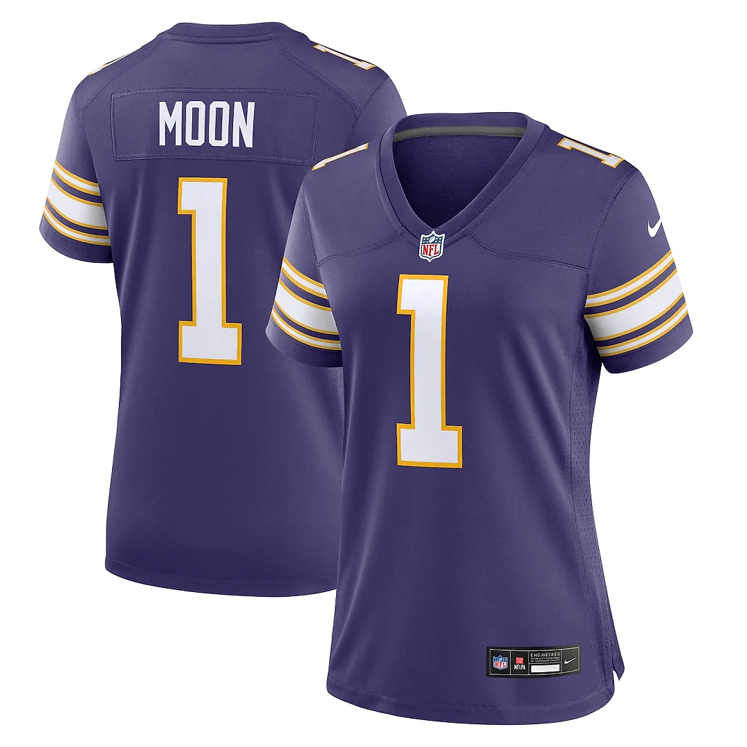 Zennovawear Warren Moon Minnesota Vikings Women's Classic Retired Player Game Jersey - Purple