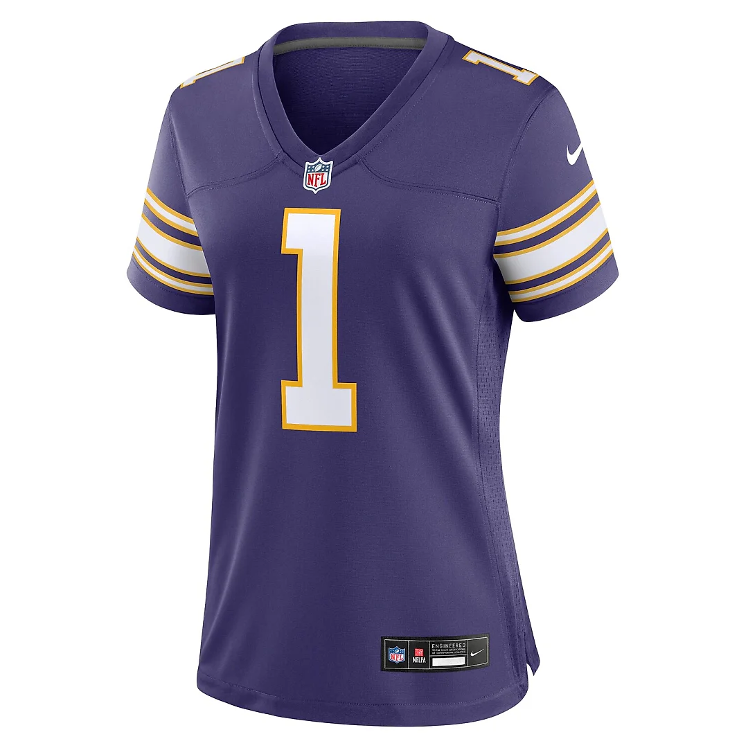 Zennovawear Warren Moon Minnesota Vikings Women's Classic Retired Player Game Jersey - Purple