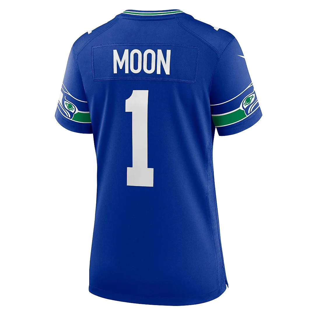 Zennovawear Warren Moon Seattle Seahawks Women's Throwback Retired Player Game Jersey - Royal