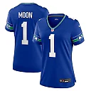 Zennovawear Warren Moon Seattle Seahawks Women's Throwback Retired Player Game Jersey - Royal