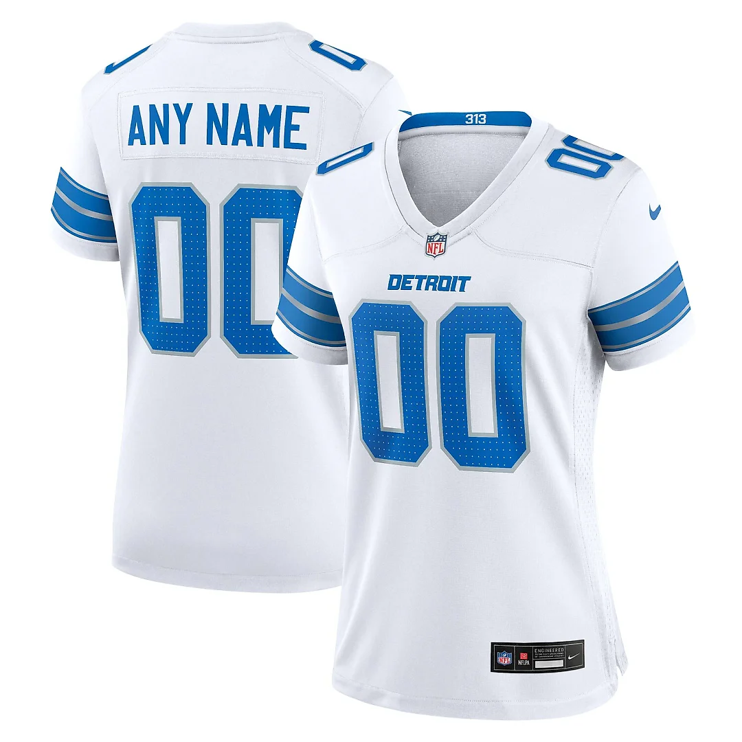 Zennovawear Detroit Lions Women's Custom Game Jersey - White