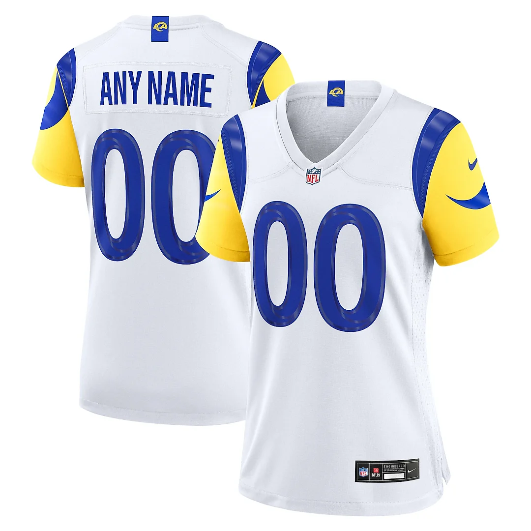 Zennovawear Los Angeles Rams Women's Custom Game Jersey - White