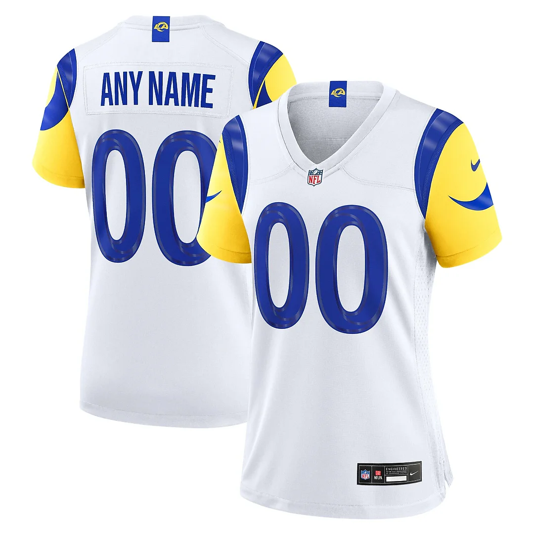 Zennovawear Los Angeles Rams Women's Custom Game Jersey - White