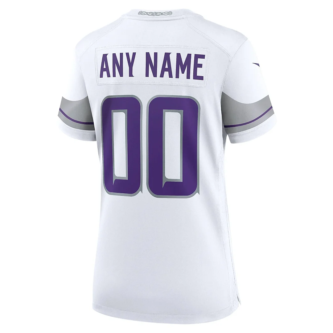 Zennovawear Minnesota Vikings Women's Alternate Custom Game Jersey - White