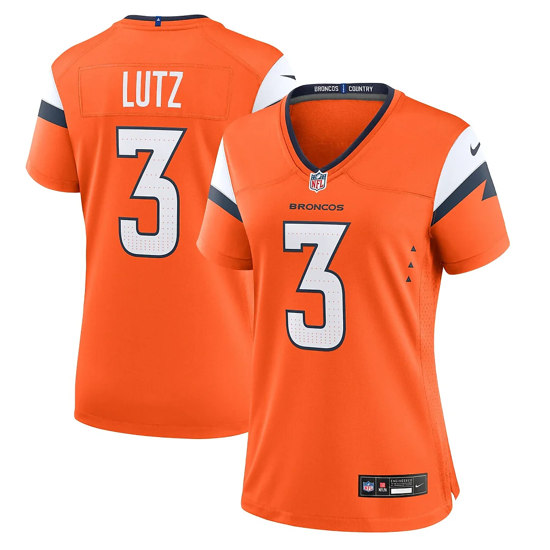 Zennovawear Wil Lutz Denver Broncos Women's Team Game Jersey - Orange