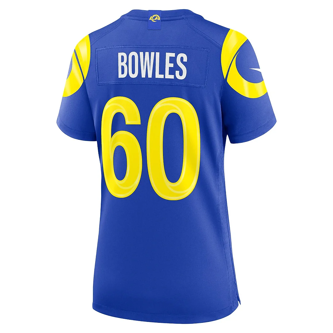 Zennovawear Wyatt Bowles Los Angeles Rams Women's Team Game Jersey - Royal