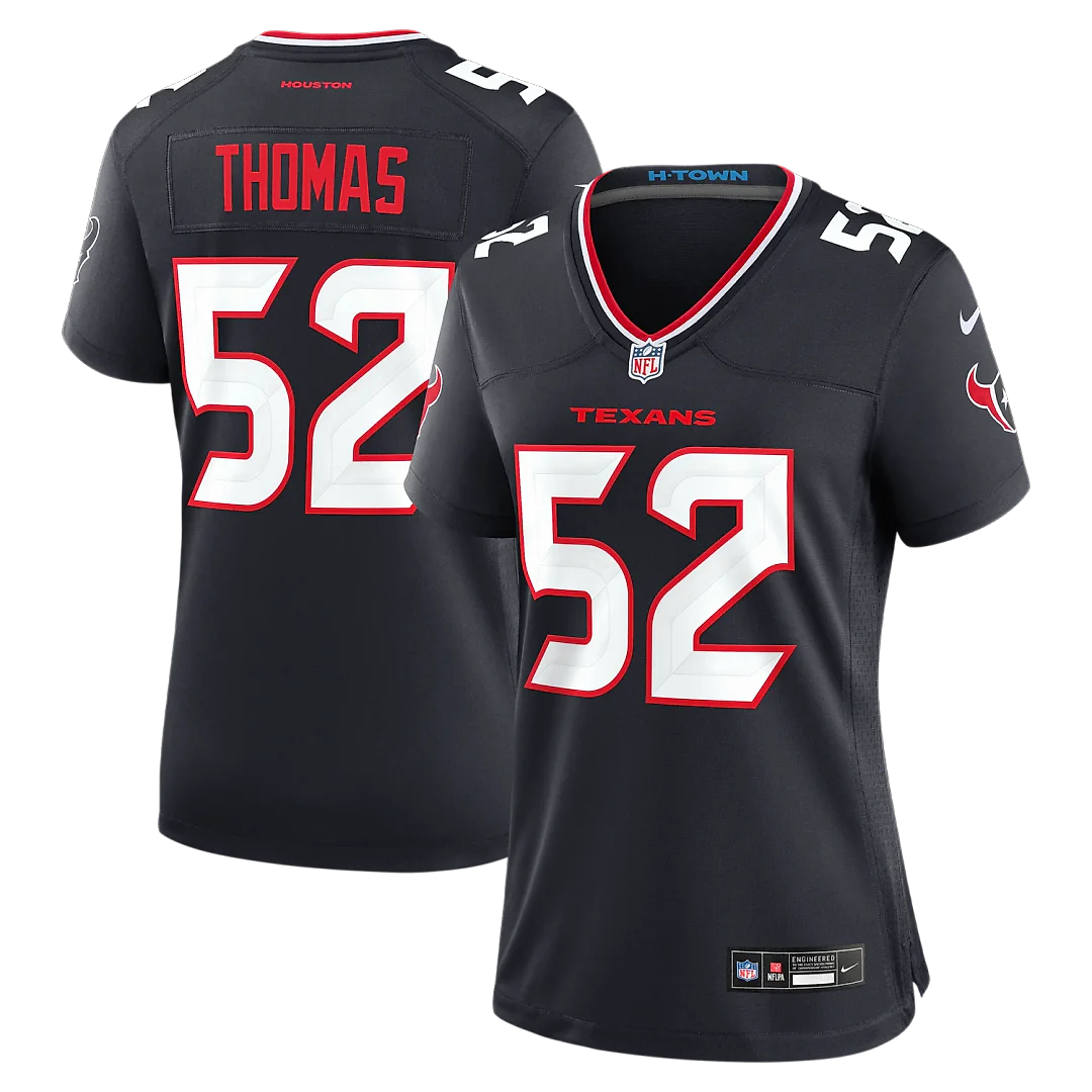 Zennovawear Xavier Thomas Houston Texans Women's Team Game Jersey - Navy