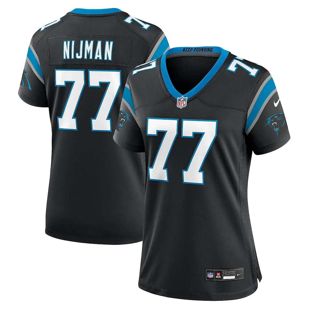 Zennovawear Yosh Nijman Carolina Panthers Women's Game Jersey - Black