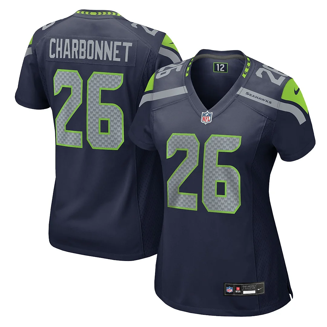 Zennovawear Zach Charbonnet Seattle Seahawks Women's Team Game Jersey - College Navy