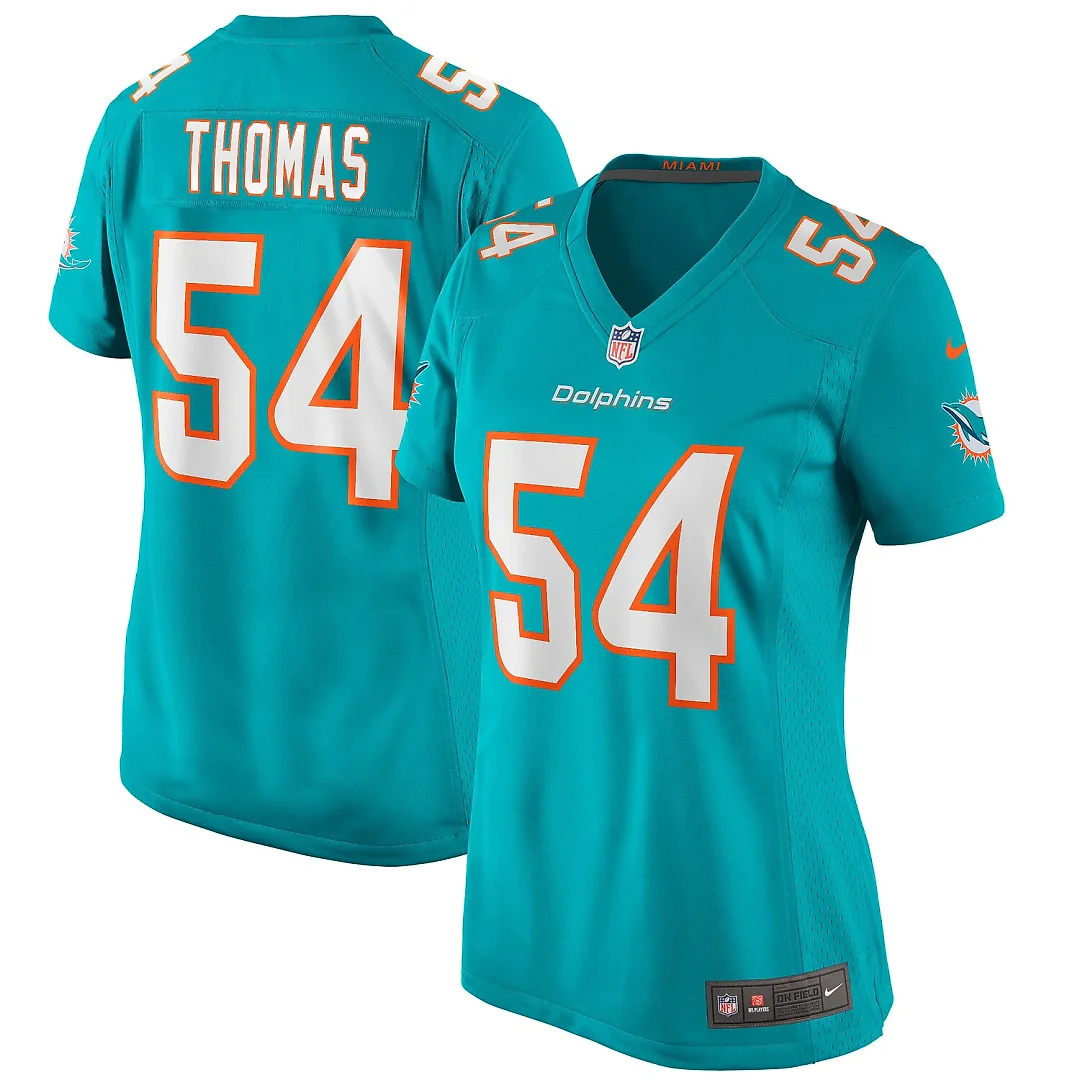 Zennovawear Zach Thomas Miami Dolphins Women's Game Retired Player Jersey - Aqua