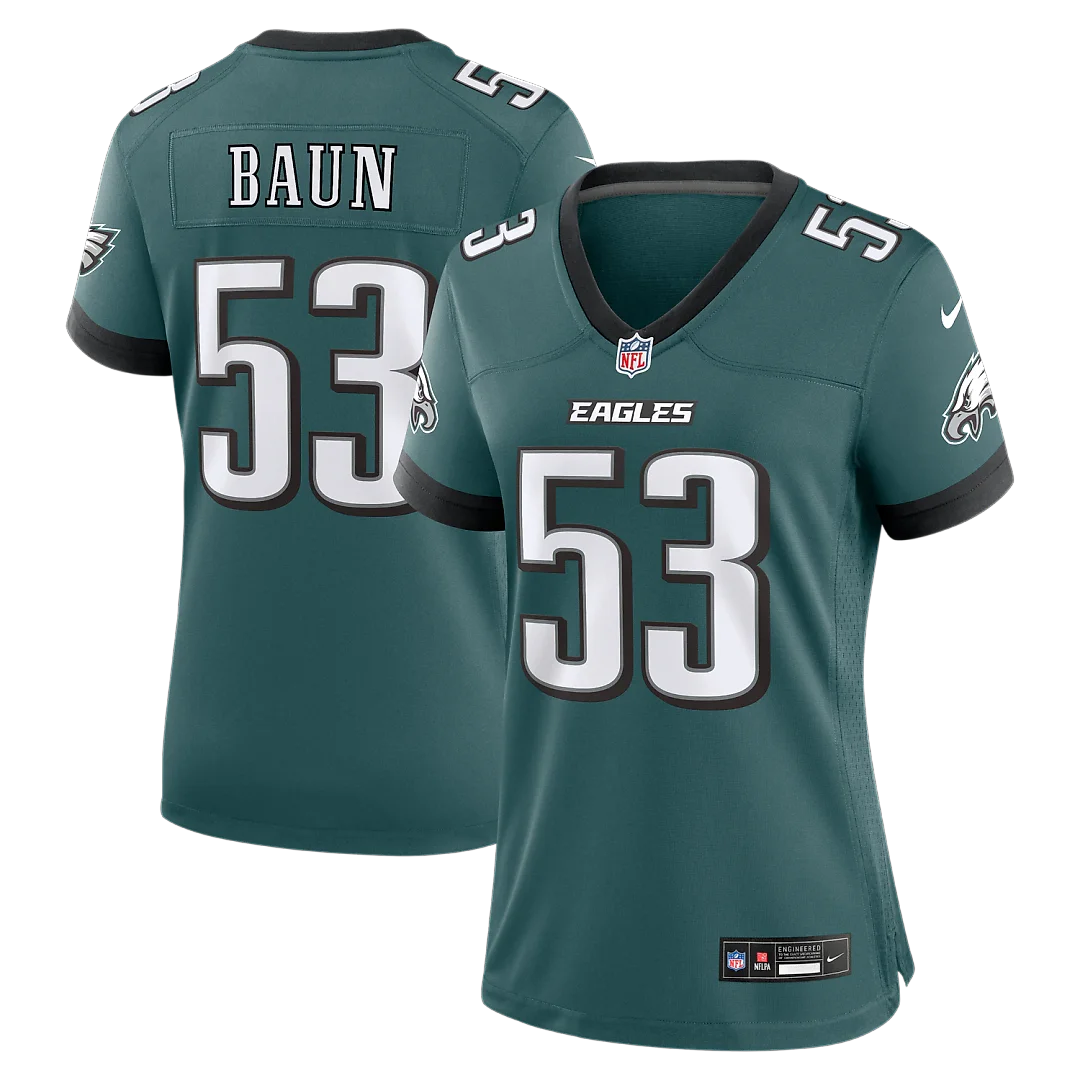 Zennovawear Zack Baun Philadelphia Eagles Women's Team Game Jersey - Midnight Green