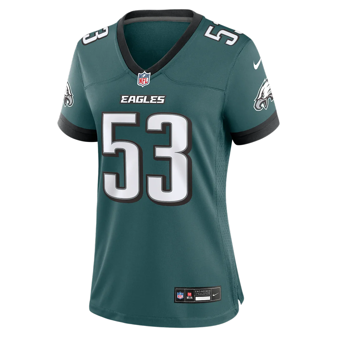 Zennovawear Zack Baun Philadelphia Eagles Women's Team Game Jersey - Midnight Green