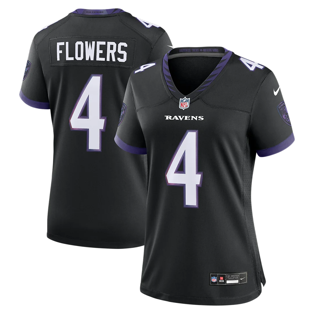 Zennovawear Zay Flowers Baltimore Ravens Women's Alternate Game Jersey - Black