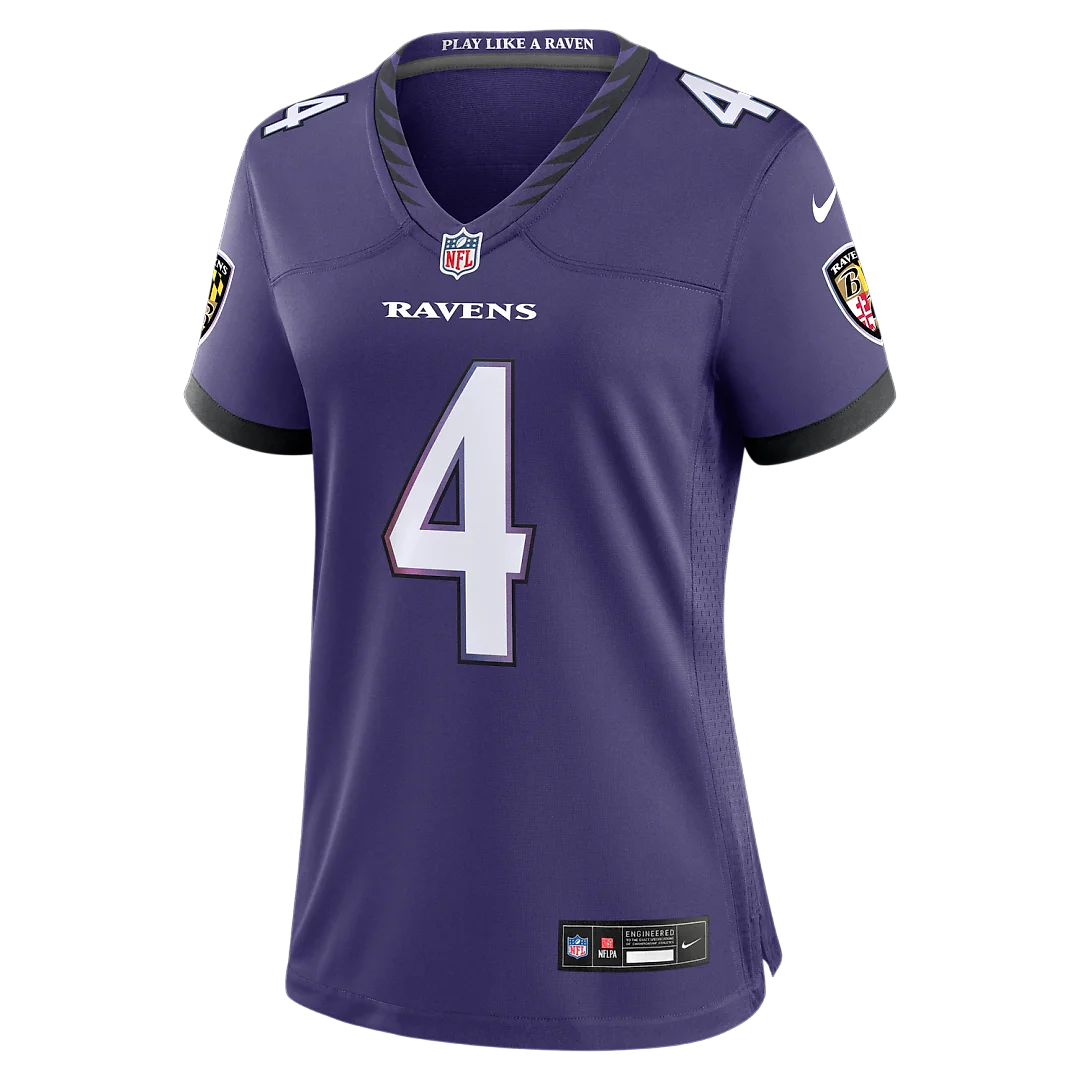 Zennovawear Zay Flowers Baltimore Ravens Women's Team Game Jersey - Purple