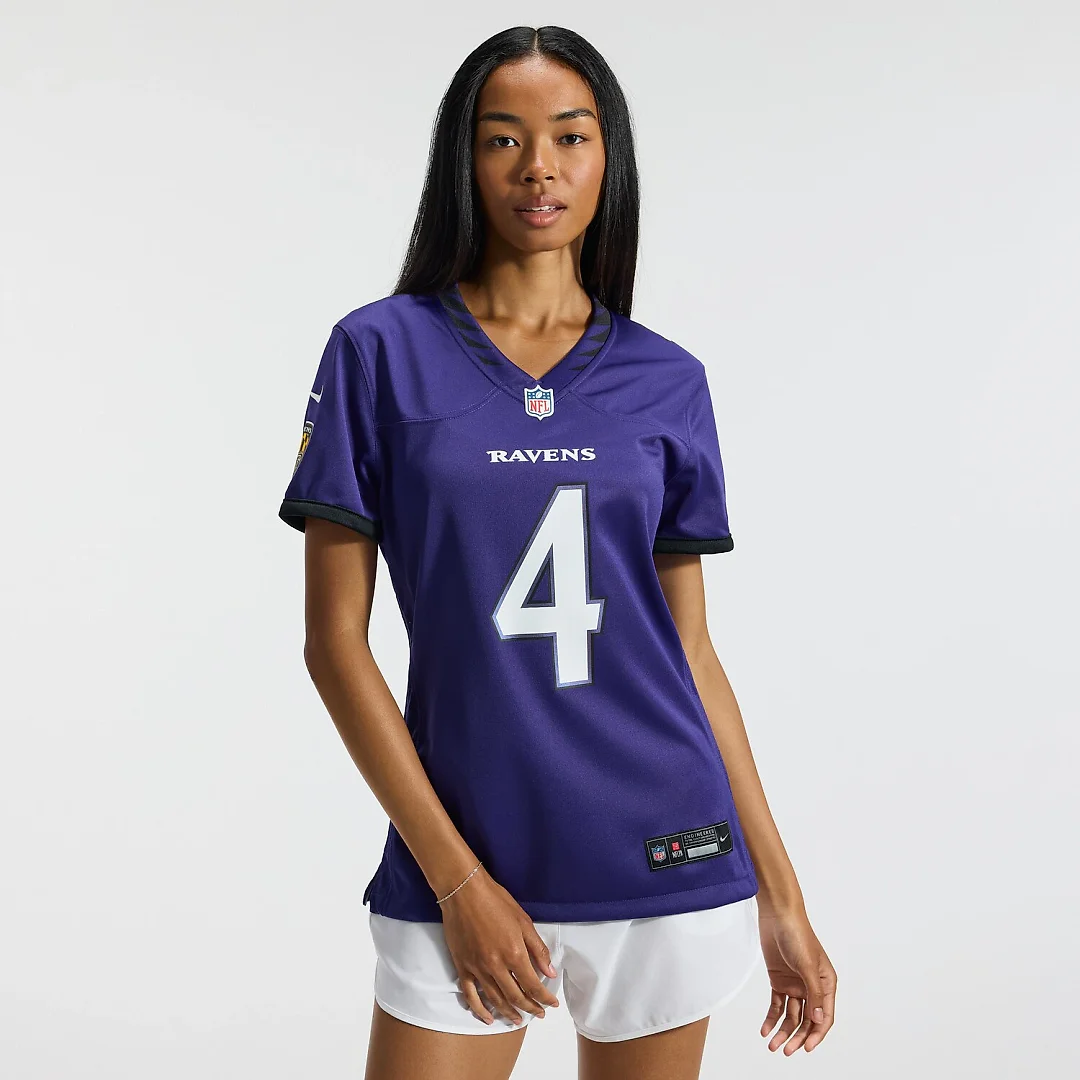 Zennovawear Zay Flowers Baltimore Ravens Women's Team Game Jersey - Purple