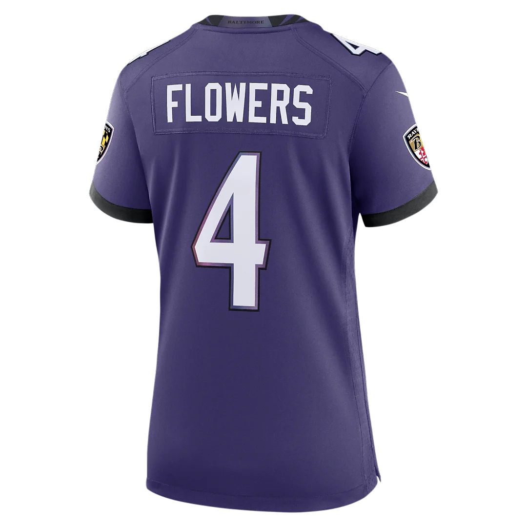 Zennovawear Zay Flowers Baltimore Ravens Women's Team Game Jersey - Purple