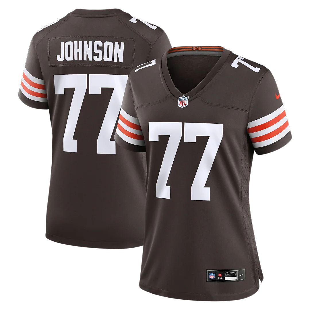 Zennovawear Zion Johnson Cleveland Browns Women's Team Game Jersey - Brown
