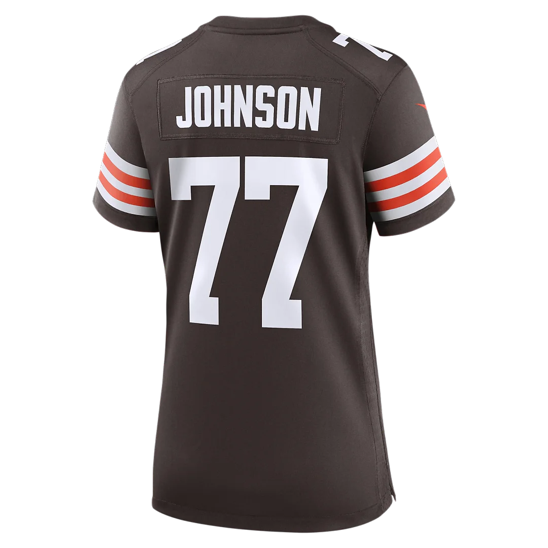 Zennovawear Zion Johnson Cleveland Browns Women's Team Game Jersey - Brown