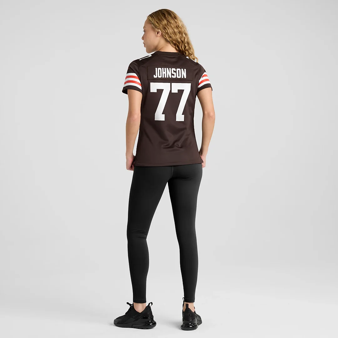 Zennovawear Zion Johnson Cleveland Browns Women's Team Game Jersey - Brown