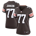 Zennovawear Zion Johnson Cleveland Browns Women's Team Game Jersey - Brown