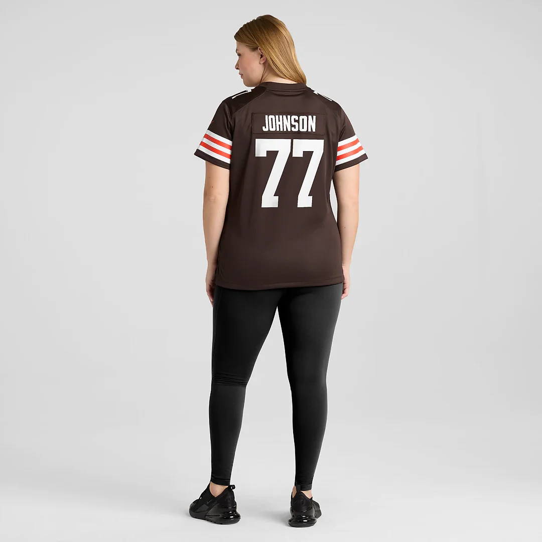 Zennovawear Zion Johnson Cleveland Browns Women's Team Game Jersey - Brown