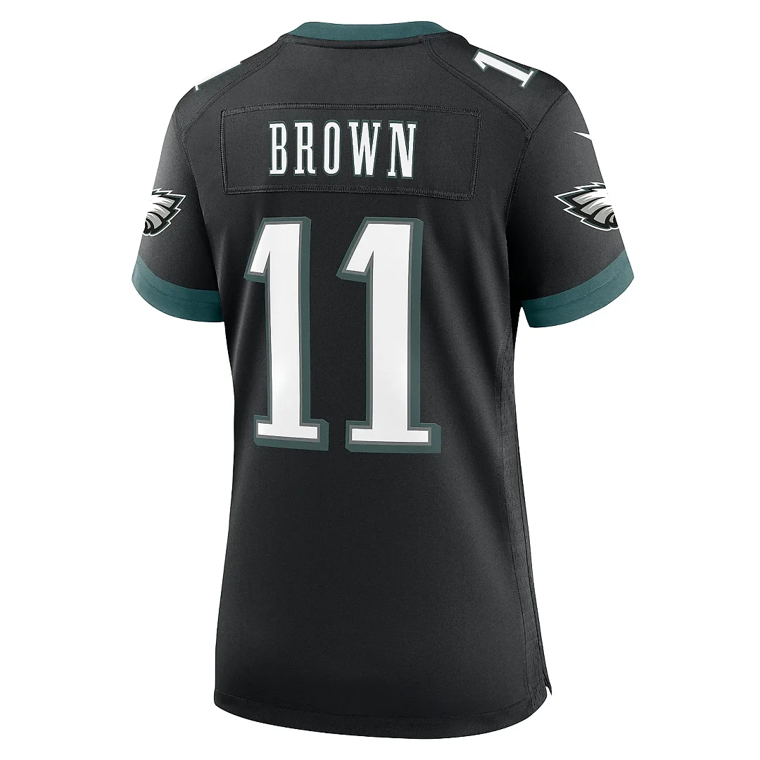 Zennovawear Women's Philadelphia Eagles A.J. Brown Black Alternate Game Jersey