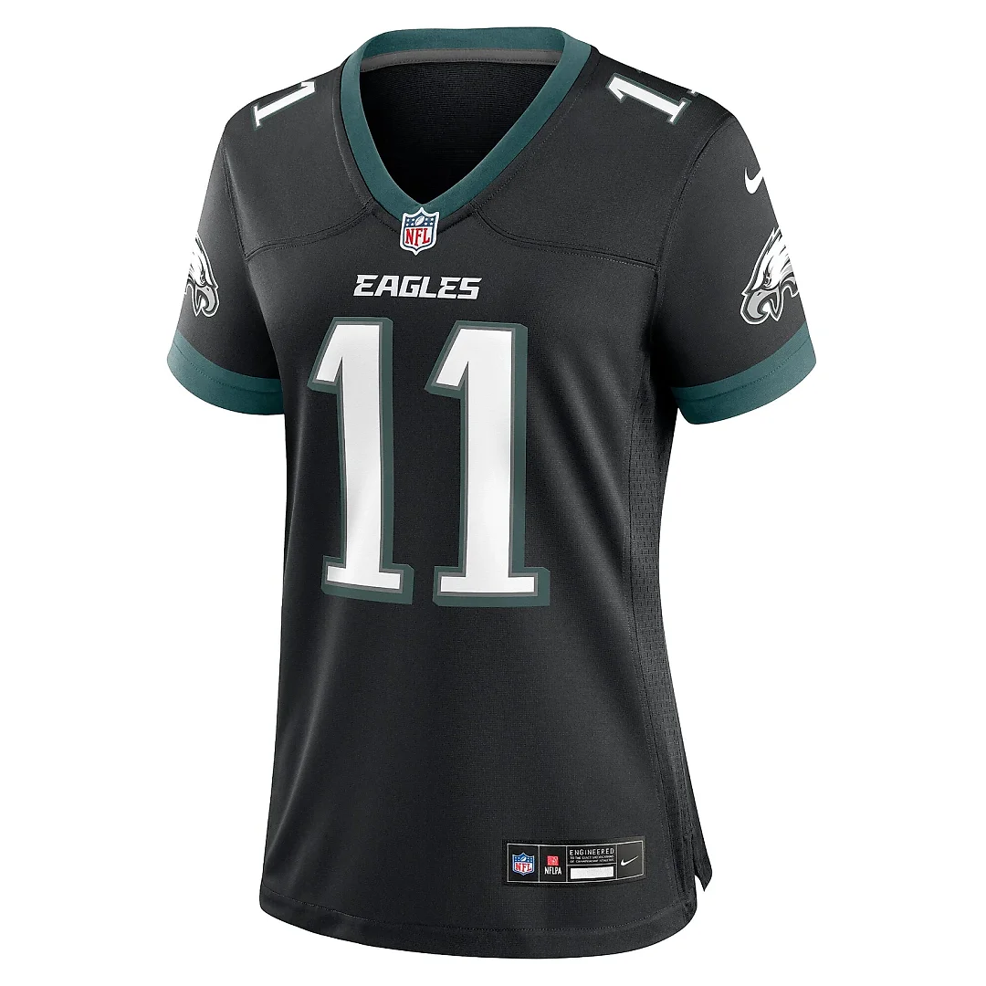 Zennovawear Women's Philadelphia Eagles A.J. Brown Black Alternate Game Jersey