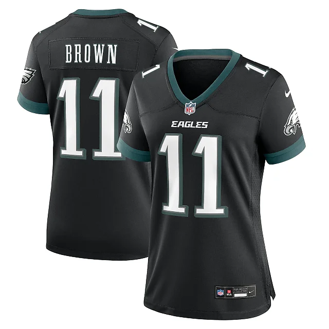 Zennovawear Women's Philadelphia Eagles A.J. Brown Black Alternate Game Jersey