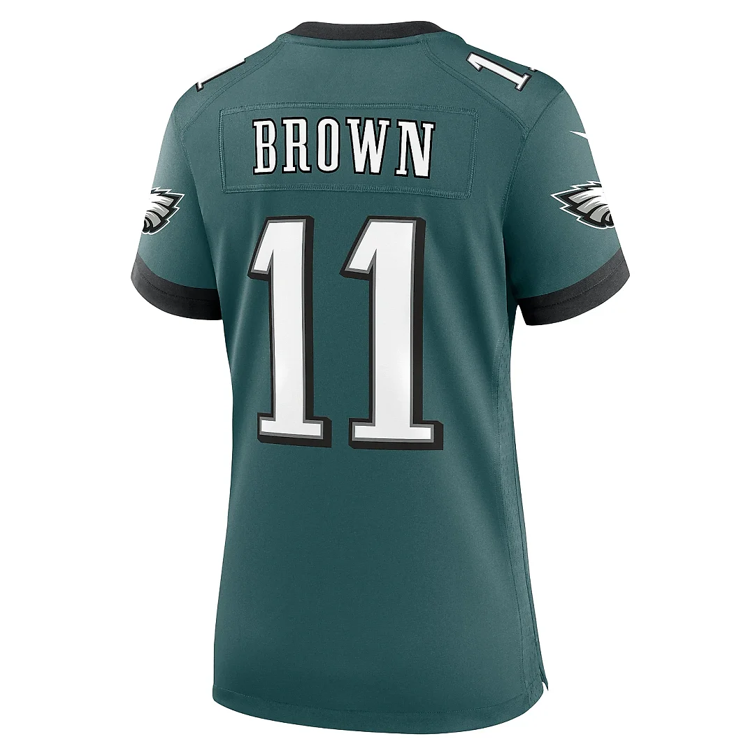Zennovawear Women's Philadelphia Eagles A.J. Brown Midnight Green Team Game Jersey