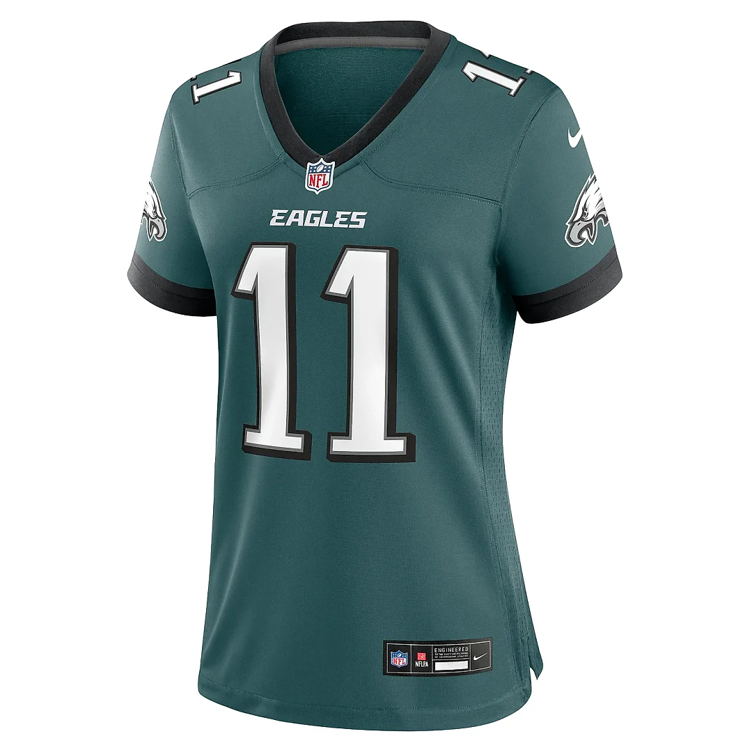 Zennovawear Women's Philadelphia Eagles A.J. Brown Midnight Green Team Game Jersey