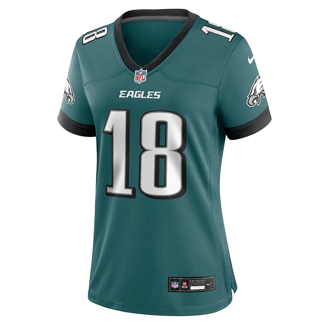Zennovawear Women's Philadelphia Eagles Britain Covey Midnight Green Team Game Jersey