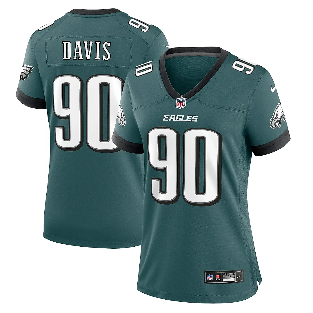 Zennovawear Women's Philadelphia Eagles Davis Midnight Green Team Game Jersey