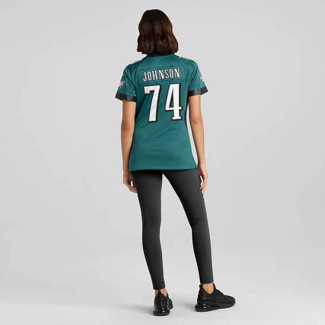 Zennovawear Women's Philadelphia Eagles Fred Johnson Midnight Green Team Game Jersey