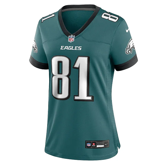 Zennovawear Women's Philadelphia Eagles Grant Calcaterra Midnight Green Team Game Jersey