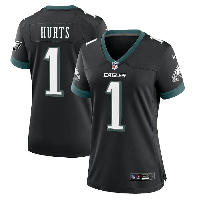 Zennovawear Women's Philadelphia Eagles Jalen Hurts Black Alternate Game Jersey
